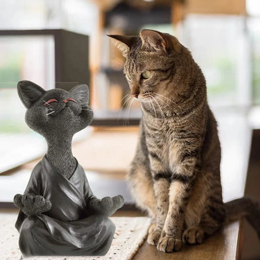 Whimsical Buddha Cat Figurine